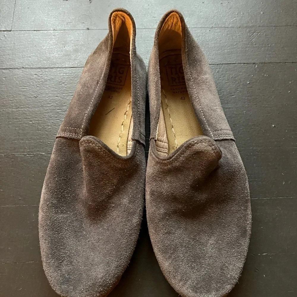 Tigris Men's Gray Suede Slip-On Shoes, size 42